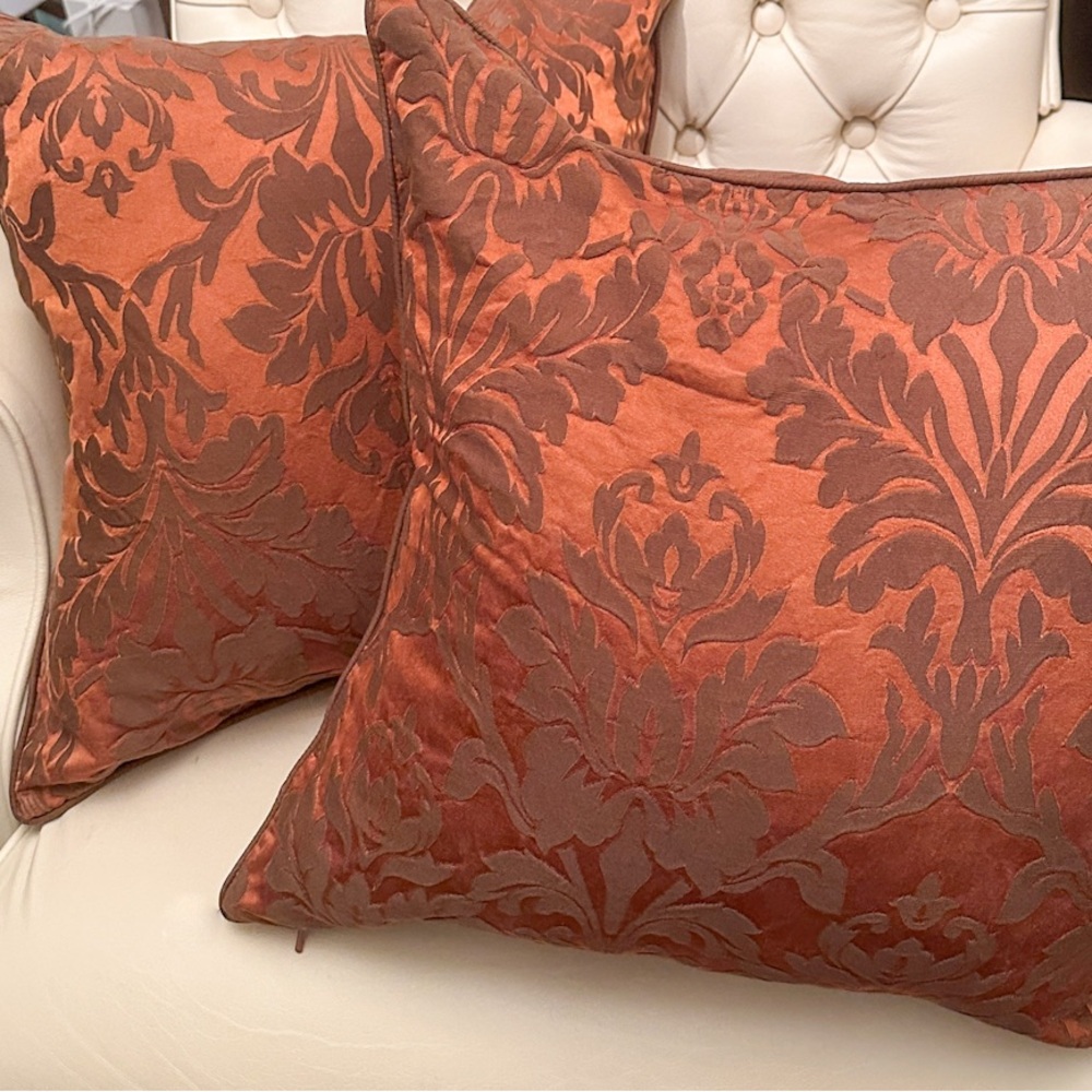 Pair (2) Restoration Hardware Silk/Cotton Pillow Covers (Includes pillows!)